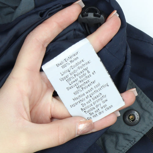 North End Men's Blue Waterproof Hooded Parka Jacket L