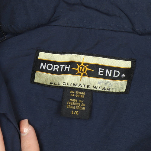 North End Men's Blue Waterproof Hooded Parka Jacket L