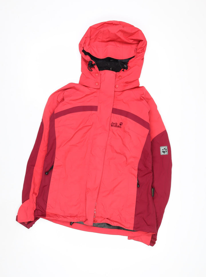 Jack Wolfskin Women Pink Hooded Waterproof Ski Jacket Size 8