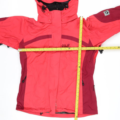 Jack Wolfskin Women Pink Hooded Waterproof Ski Jacket Size 8