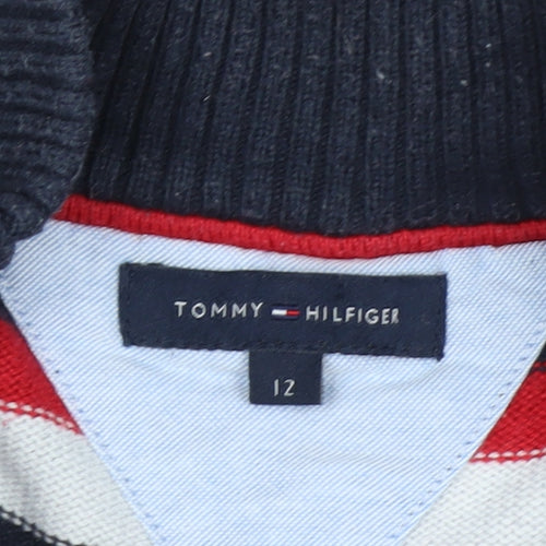Tommy Hilfiger Women’s Multicoloured Full Zip Striped Jumper Size 12