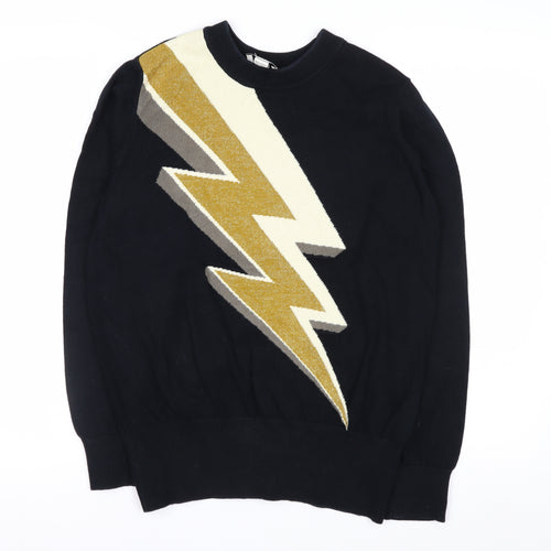 Joanie Women's Black Lightning Pullover Jumper Medium Knit Cotton