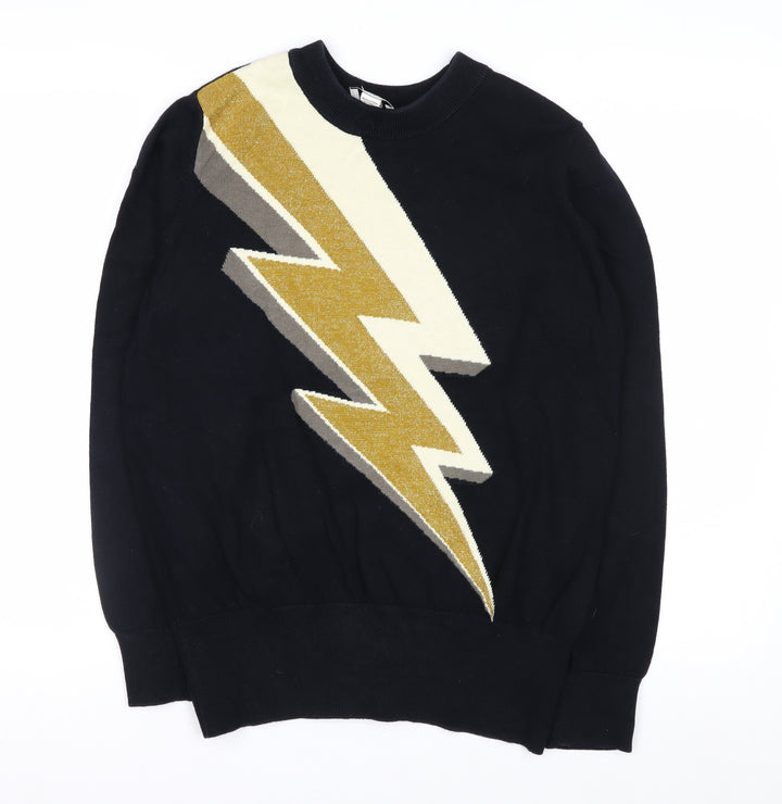 Joanie Women's Black Lightning Pullover Jumper Medium Knit Cotton