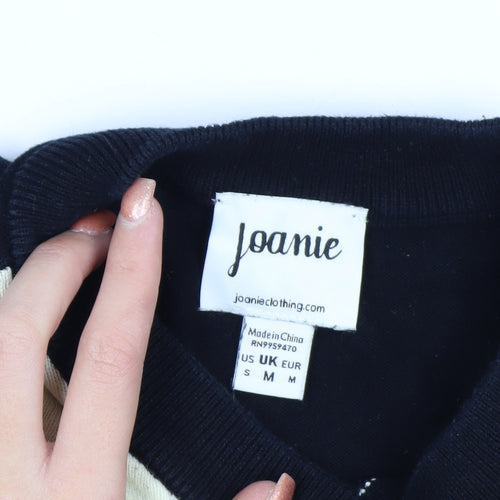 Joanie Women's Black Lightning Pullover Jumper Medium Knit Cotton