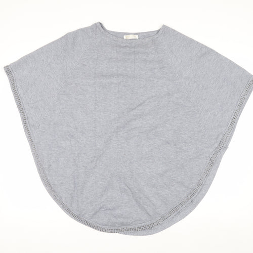 PIT STYLE Women’s Grey Studded Knit Cape Jumper Size M