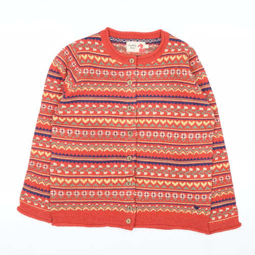 Country Rose Women's Red Fair Isle Knit Cardigan Size S