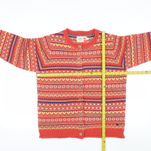 Country Rose Women's Red Fair Isle Knit Cardigan Size S