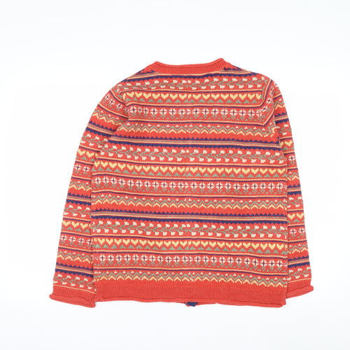 Country Rose Women's Red Fair Isle Knit Cardigan Size S