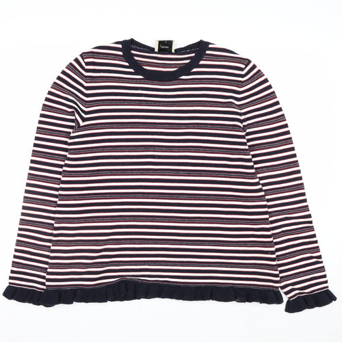 Papaya Women’s Multicoloured Striped Crew Neck Cotton Jumper Size 16