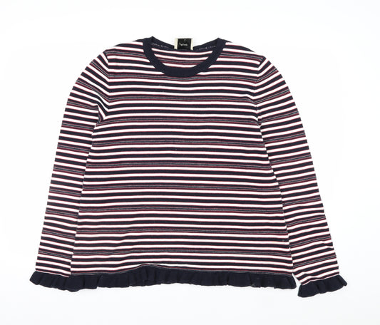 Papaya Women’s Multicoloured Striped Crew Neck Cotton Jumper Size 16