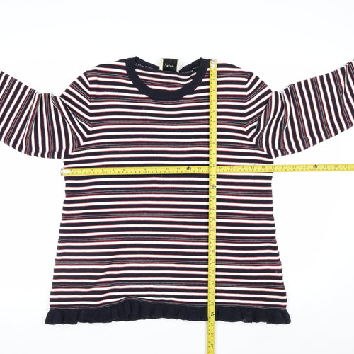 Papaya Women’s Multicoloured Striped Crew Neck Cotton Jumper Size 16