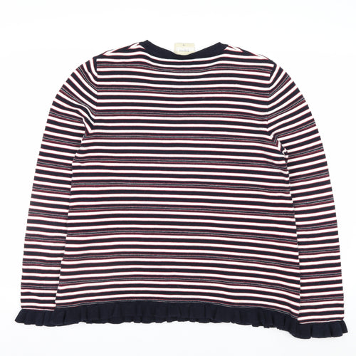 Papaya Women’s Multicoloured Striped Crew Neck Cotton Jumper Size 16