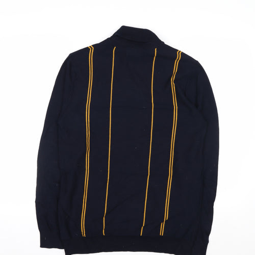 Next Men’s Blue Roll Neck Striped Knit Jumper Size M