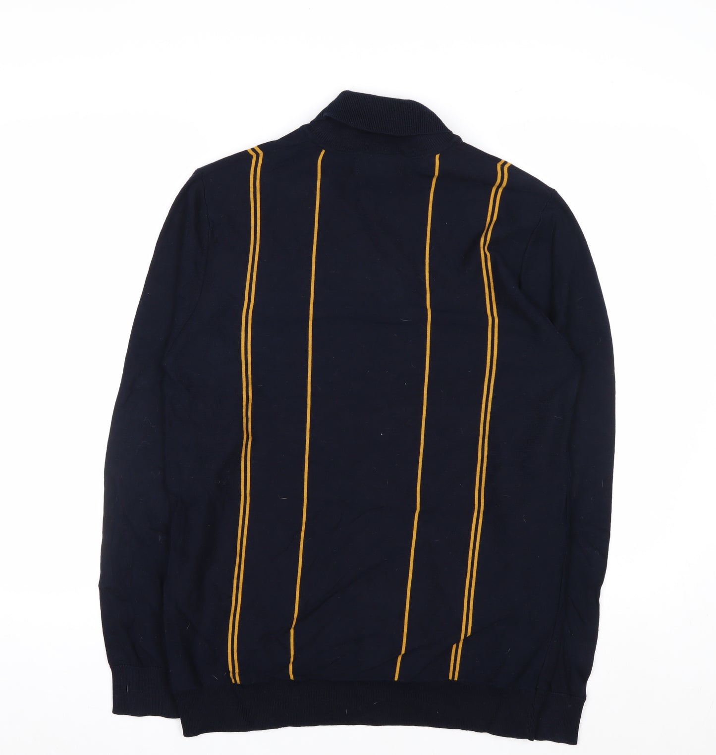 Next Men’s Blue Roll Neck Striped Knit Jumper Size M