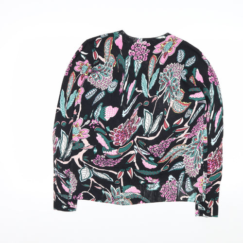 Desigual Women Black Multicoloured Floral Crew Neck Jumper XL