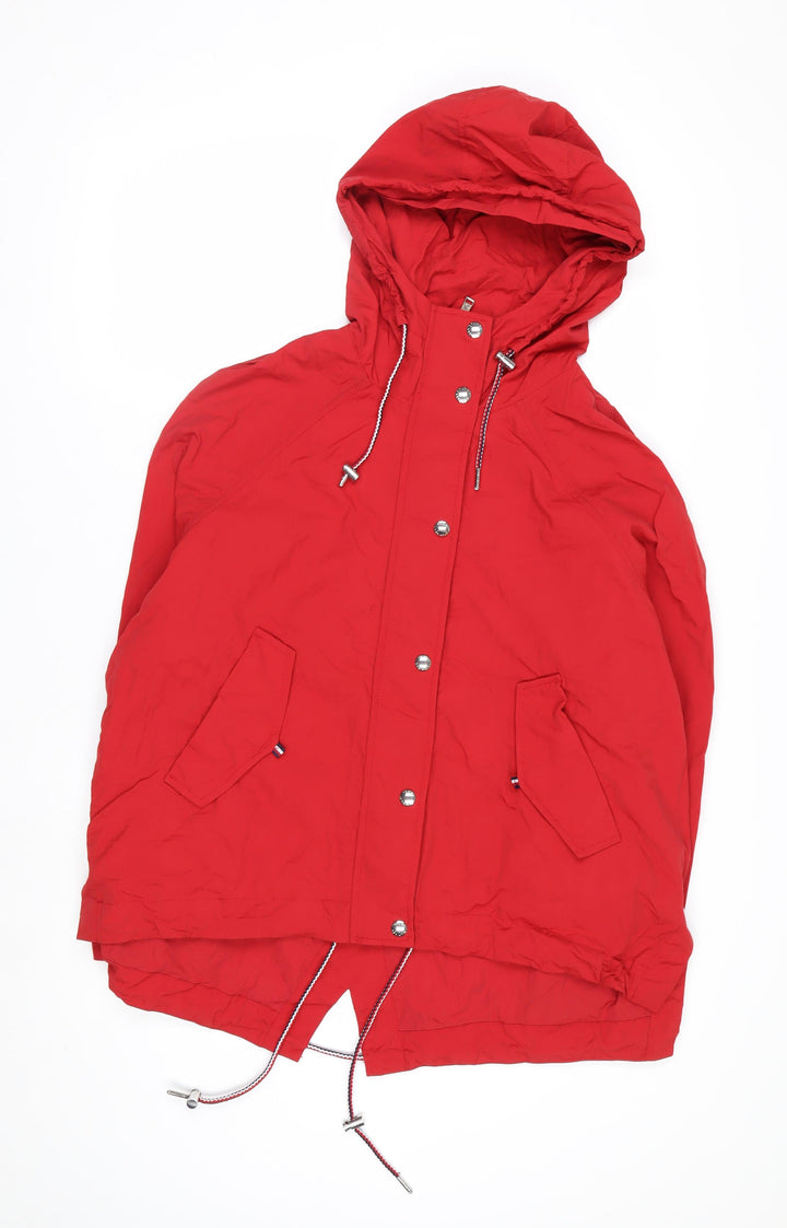 Tommy Hilfiger Men's Red Hooded Nylon Parka Jacket XS