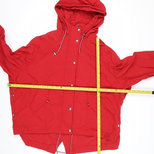 Tommy Hilfiger Men's Red Hooded Nylon Parka Jacket XS