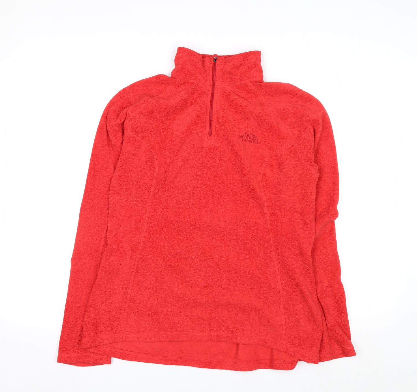 The North Face Womens Red Fleece 1/4 Zip Pullover Sweatshirt Size M