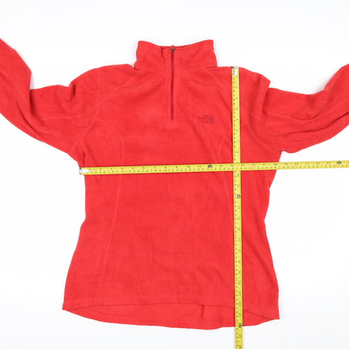 The North Face Womens Red Fleece 1/4 Zip Pullover Sweatshirt Size M