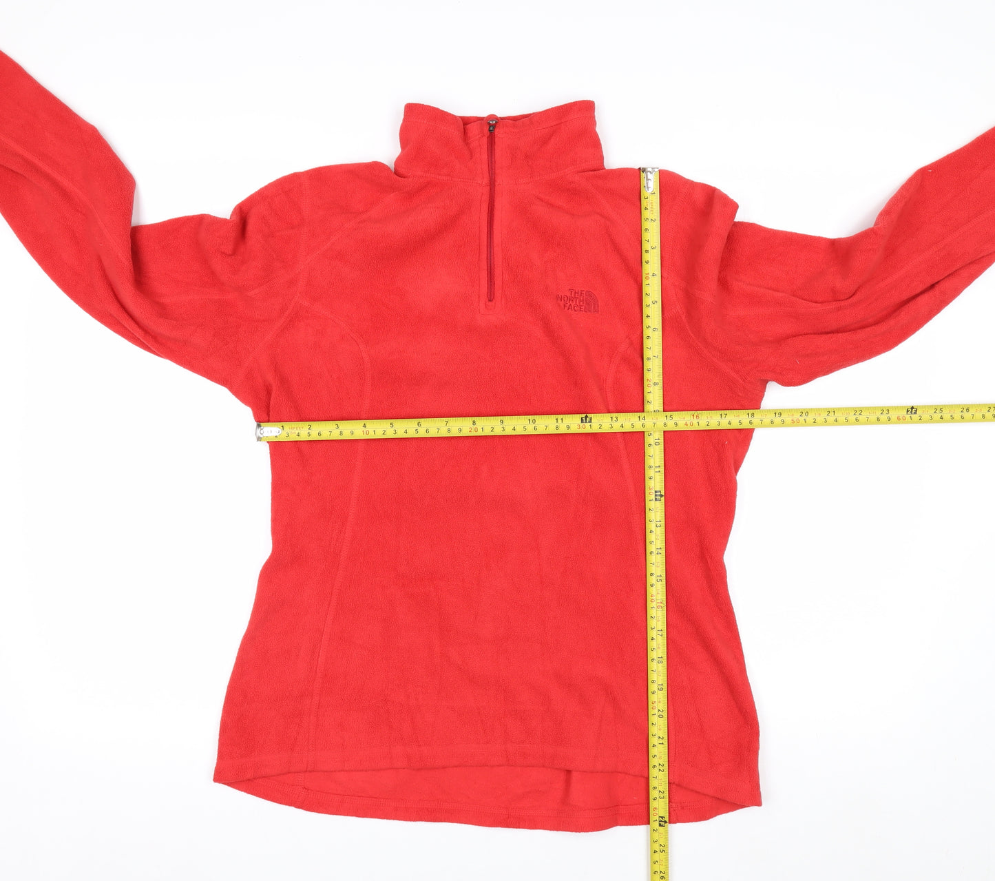 The North Face Womens Red Fleece 1/4 Zip Pullover Sweatshirt Size M