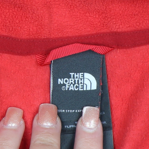 The North Face Womens Red Fleece 1/4 Zip Pullover Sweatshirt Size M