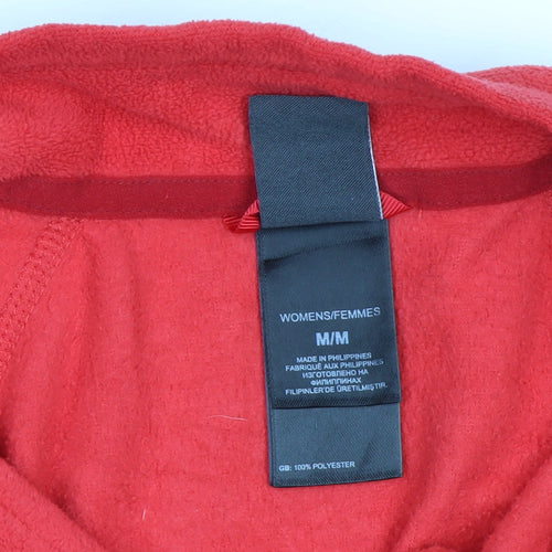 The North Face Womens Red Fleece 1/4 Zip Pullover Sweatshirt Size M