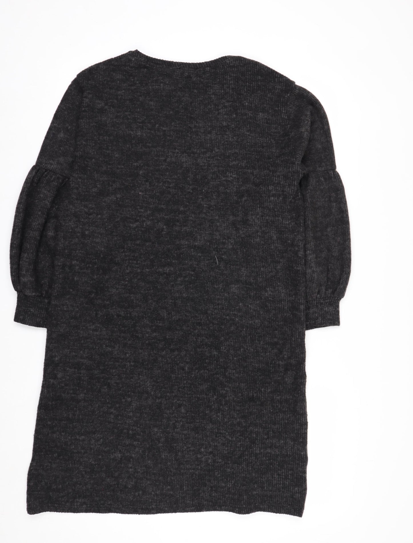 SADYESS Women Grey Knit Jumper Dress Size S Long Sleeve Crew Neck