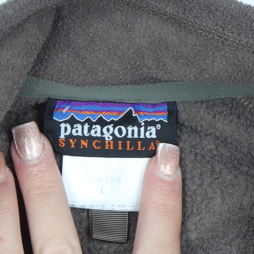 Patagonia Women's Brown Fleece Waistcoat L Zip Outdoor Bodywarmer
