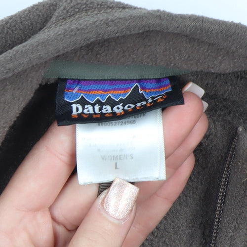 Patagonia Women's Brown Fleece Waistcoat L Zip Outdoor Bodywarmer