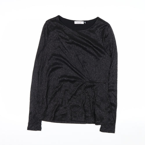 Marks and Spencer Per Una Black Metallic Long Sleeve Blouse Size 12