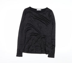 Marks and Spencer Per Una Black Metallic Long Sleeve Blouse Size 12