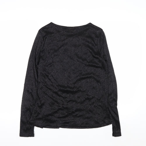 Marks and Spencer Per Una Black Metallic Long Sleeve Blouse Size 12