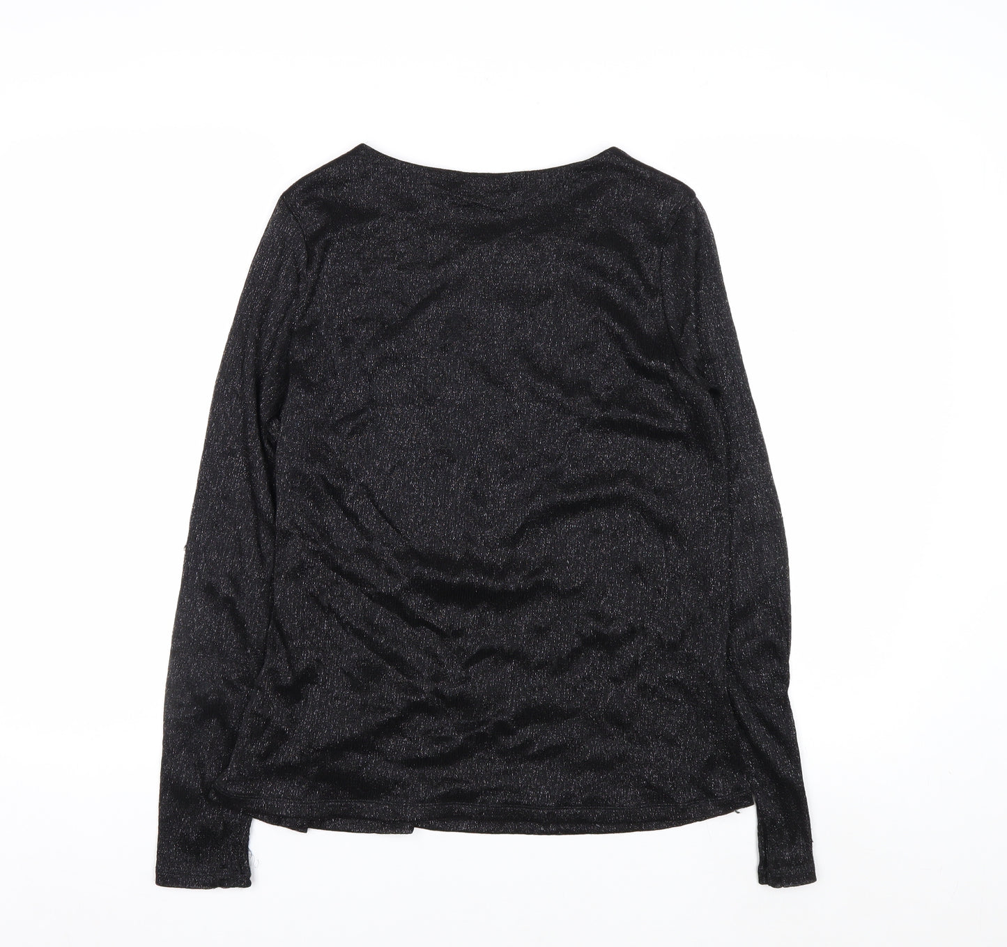 Marks and Spencer Per Una Black Metallic Long Sleeve Blouse Size 12