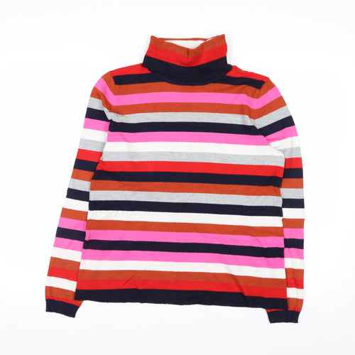 Retrology Women’s Multicoloured Striped Roll Neck Jumper Size M