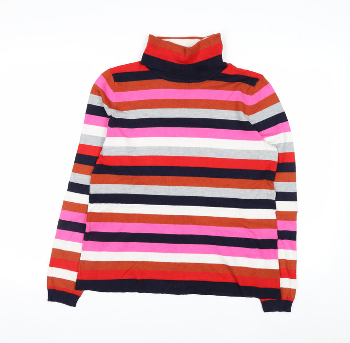 Retrology Women’s Multicoloured Striped Roll Neck Jumper Size M