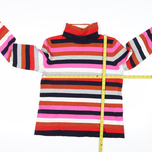 Retrology Women’s Multicoloured Striped Roll Neck Jumper Size M