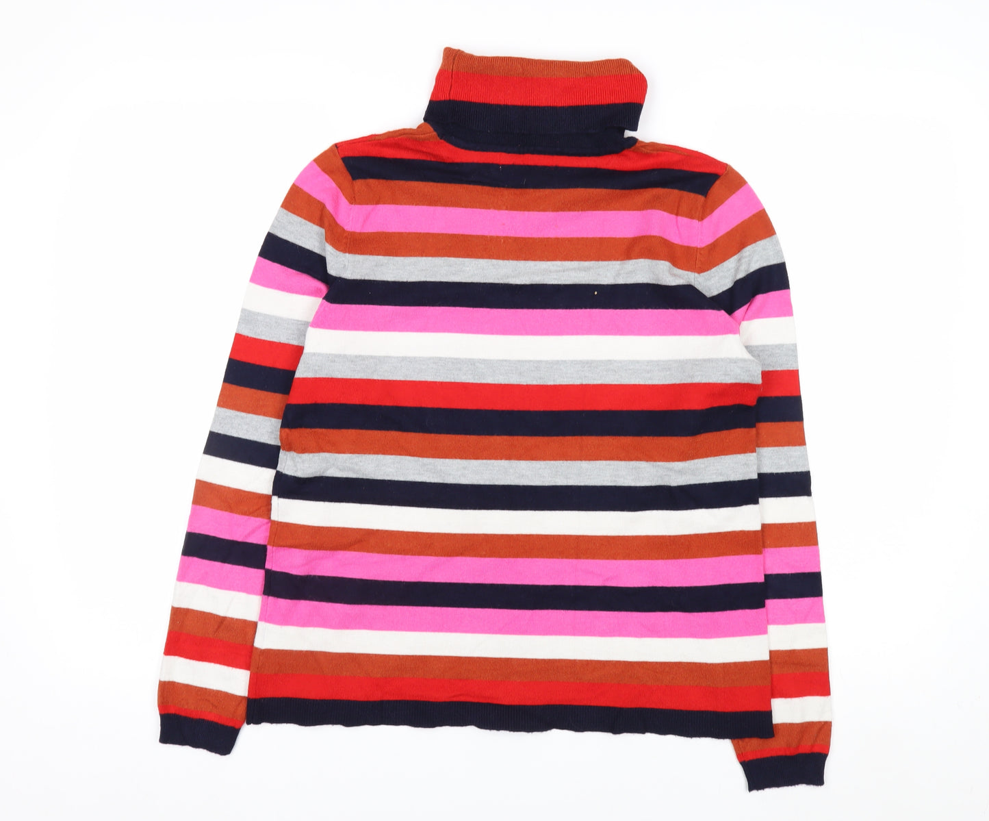 Retrology Women’s Multicoloured Striped Roll Neck Jumper Size M