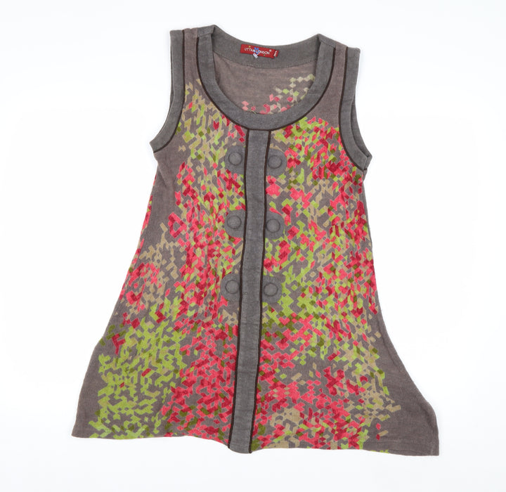 Uttam London Women's Brown Geometric Sleeveless Knit Vest M