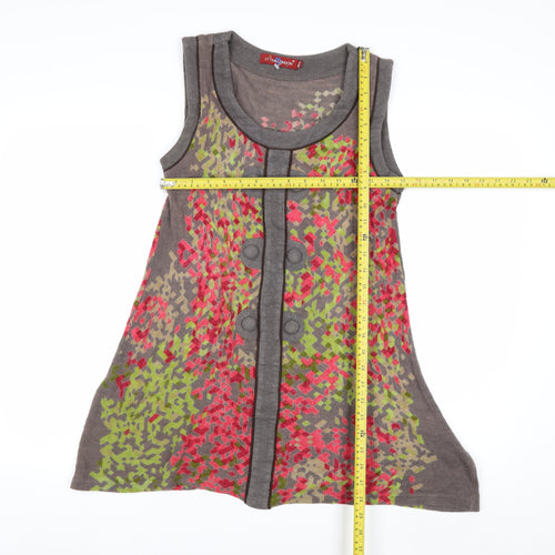 Uttam London Women's Brown Geometric Sleeveless Knit Vest M