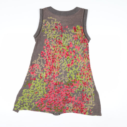 Uttam London Women's Brown Geometric Sleeveless Knit Vest M