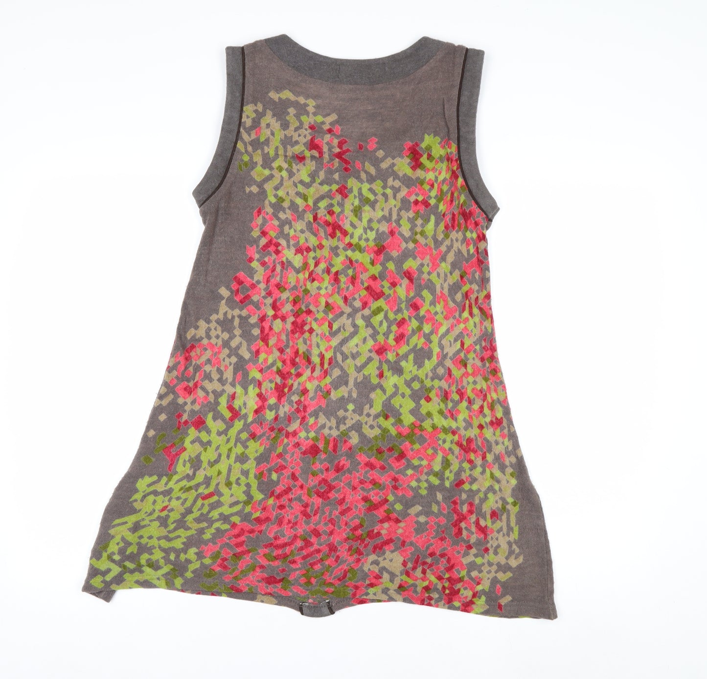 Uttam London Women's Brown Geometric Sleeveless Knit Vest M