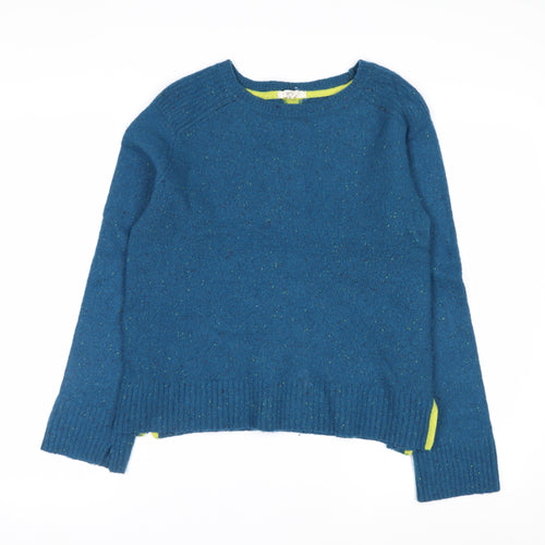 White Stuff Women's Blue Wool Knit Jumper UK 12 Crew Neck