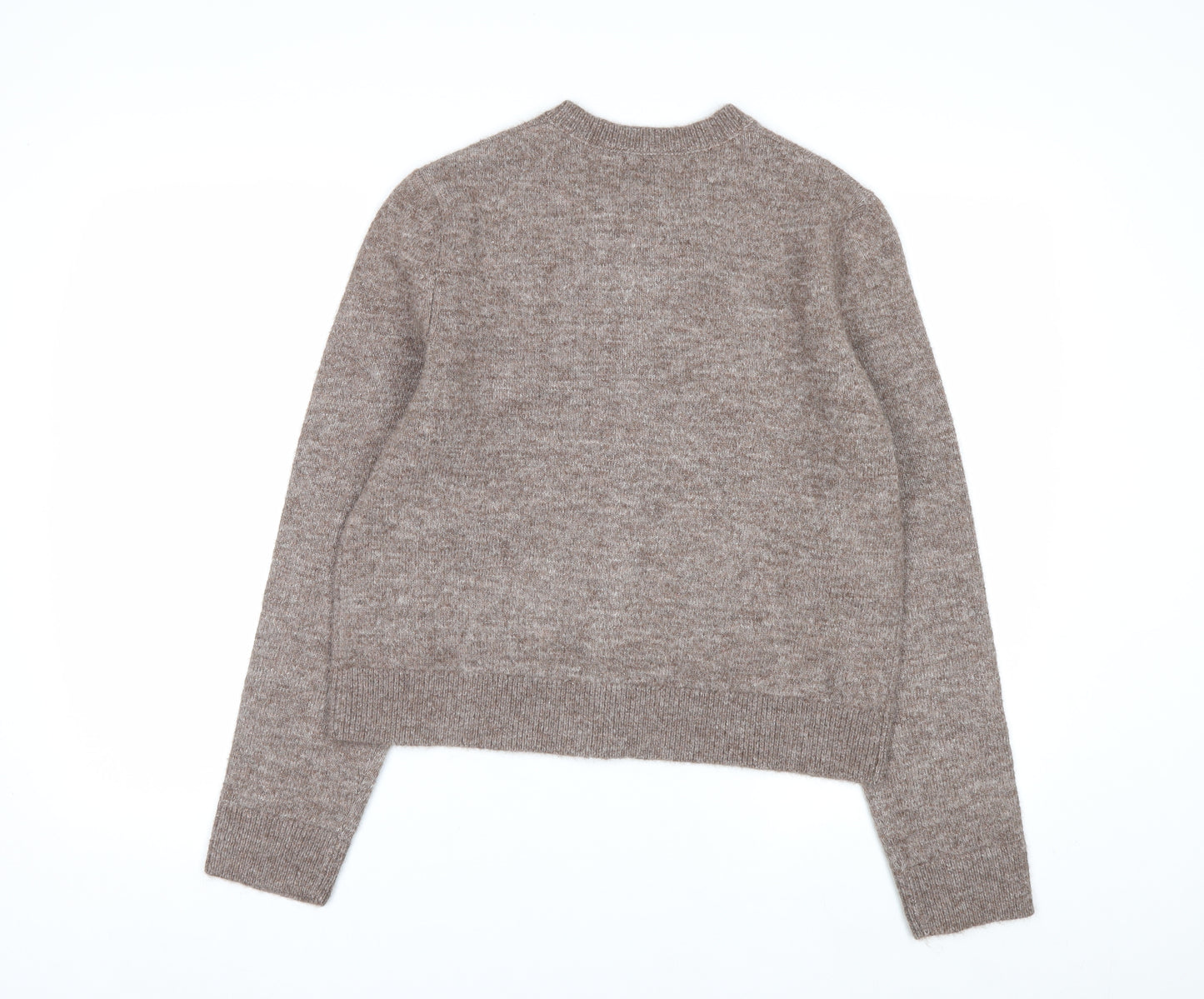Marks and Spencer Women's Beige Crew Neck Button Cardigan M