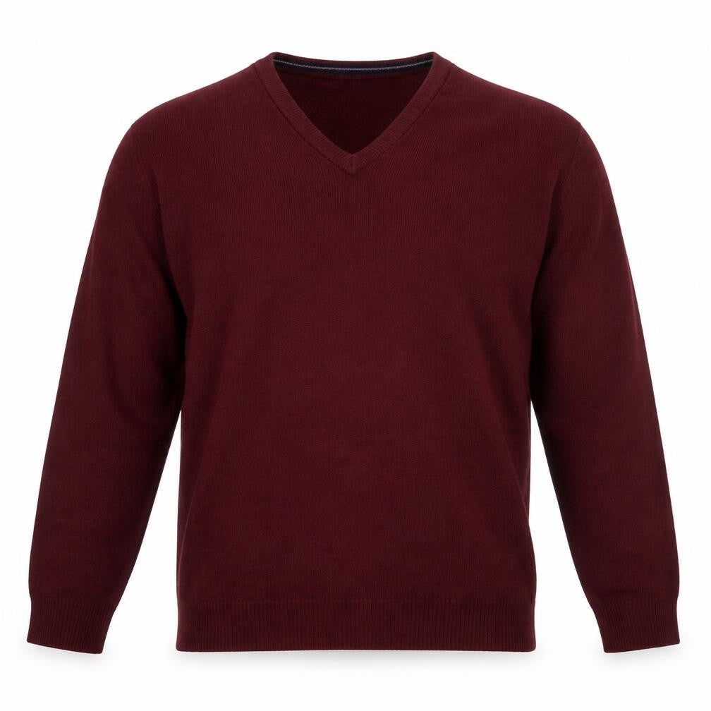 Marks and Spencer Blue Harbour Men's Red 2XL V-Neck Lambswool Jumper