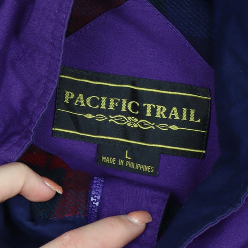 Pacific Trail Men's Purple L Hooded Parka Coat Water Resistant Lined Jacket