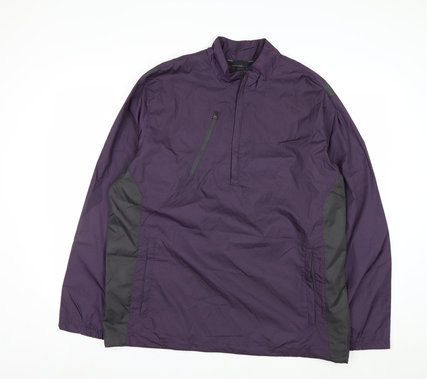 North End Men's Purple Windbreaker Jacket L Lightweight Outdoor