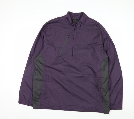 North End Men's Purple Windbreaker Jacket L Lightweight Outdoor