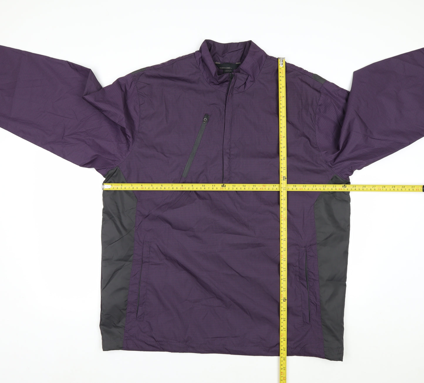 North End Men's Purple Windbreaker Jacket L Lightweight Outdoor