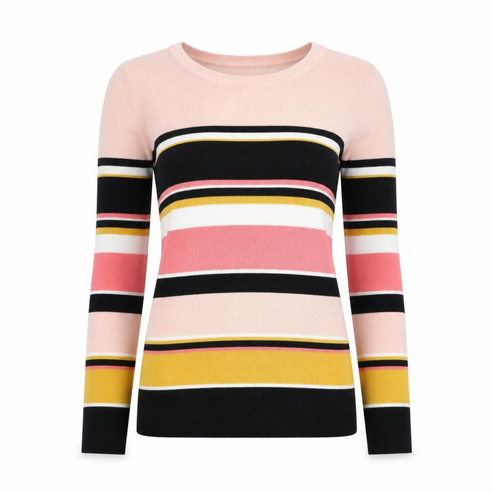 Oasis Women’s Multicoloured Striped Crew Neck Long Sleeve Pullover Jumper Size S