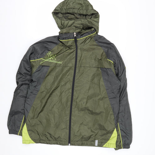Sportek Women Green Size 14 Hooded Windbreaker Jacket
